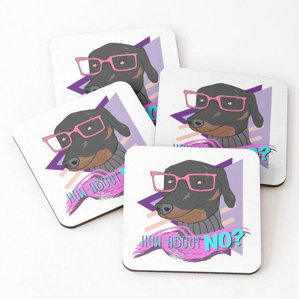 Item preview, Doubtful Dachsund "How About No?" 80s style designed and sold by Caleb Baumgartner.