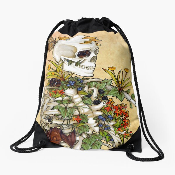 Bones and Botany Drawstring Bag