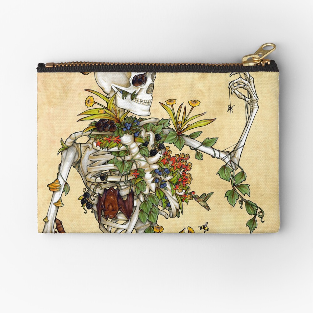 Bones and Botany Zipper Pouch