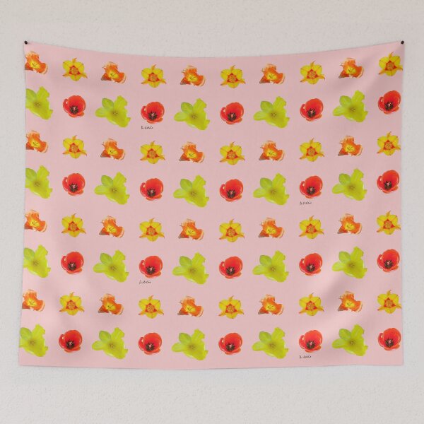 Item preview, Tulipes sur fond rose quartz designed and sold by AHELENE.