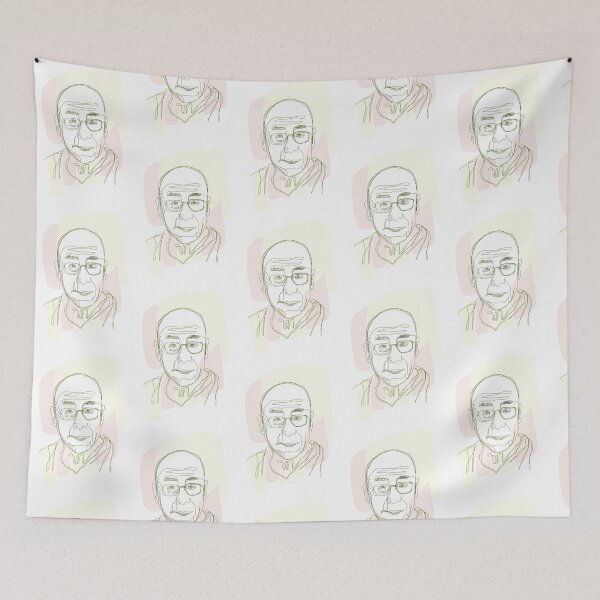 Item preview, Dalái Lama minimalist design lines drawing  designed and sold by Tropical Blood.