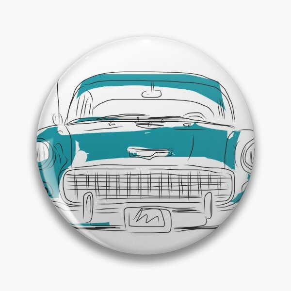 Artikelvorschau, Blaue minimalistische Linien der Oldtimer amerikanische Autos entworfen und verkauft von Tropical Blood.