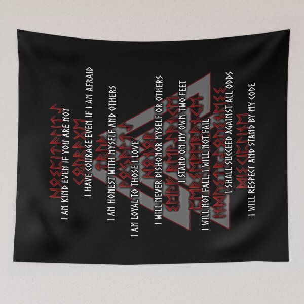 Item preview, Norse Virtues - Red on Black designed and sold by Sarinilli.