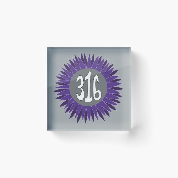 Item preview, Hand Drawn Kansas Sunflower 316 Area Code Purple designed and sold by itsrturn.
