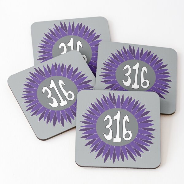 Item preview, Hand Drawn Kansas Sunflower 316 Area Code Purple designed and sold by itsrturn.