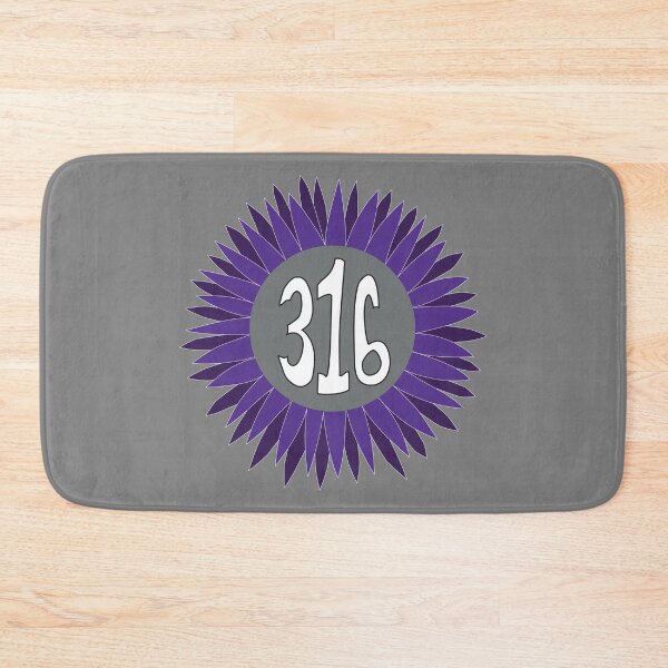 Item preview, Hand Drawn Kansas Sunflower 316 Area Code Purple designed and sold by itsrturn.