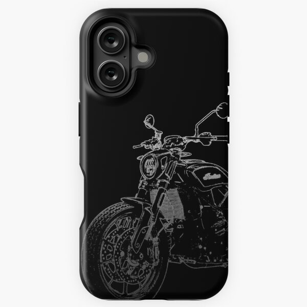 Item preview, Indian FTR 1200 pencil silhouette motorcycle art naked bike roadster designed and sold by logotechdesign.