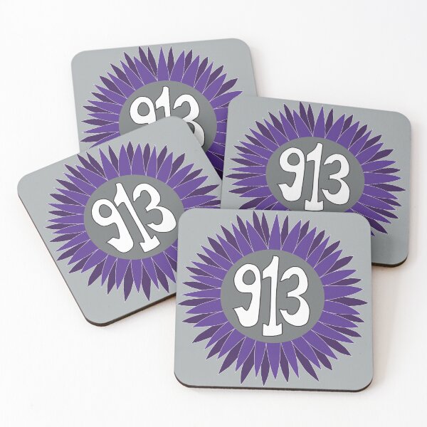 Item preview, Hand Drawn Kansas Sunflower 913 Area Code Purple designed and sold by itsrturn.