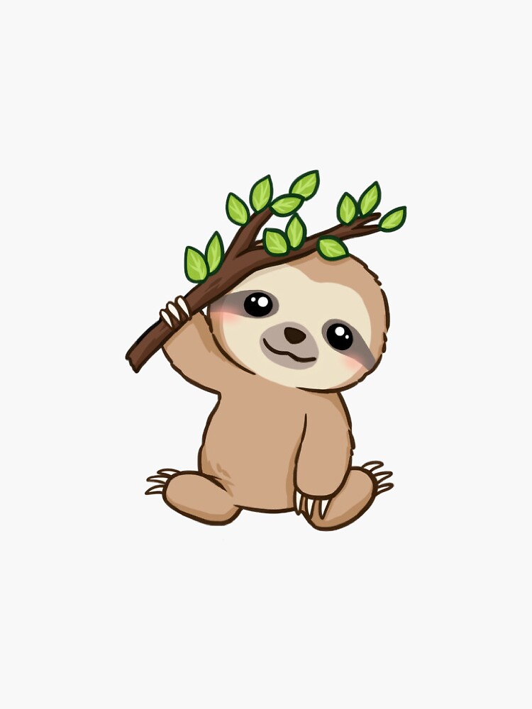 Baby hanging sloth sticker by katherineshek