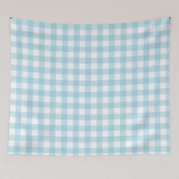 Item preview, Faded Blue Gingham Pattern (Large Wide Print) designed and sold by somewhereartsy.