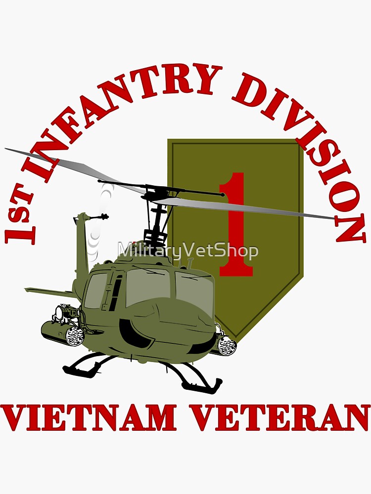 1st Infantry Division Vietnam Veteran (UH-1 Gunship) by MilitaryVetShop