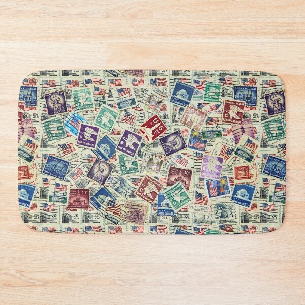 Item preview, Set of various USA postage stamps as background. designed and sold by IaroslavB.
