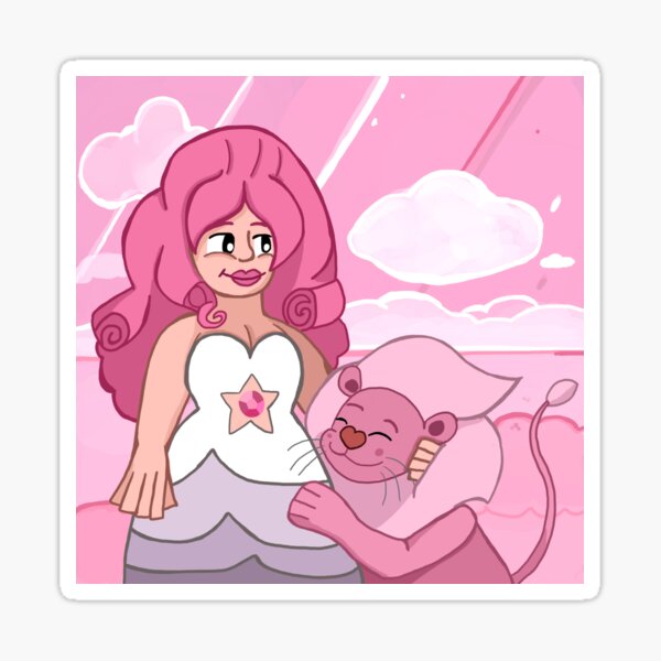 Rose Quartz and Lion Sticker