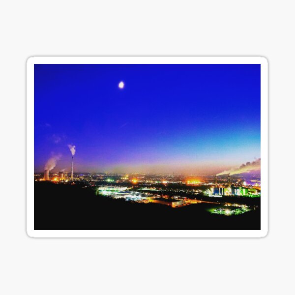 The moon over the pot, moonlight Sticker
