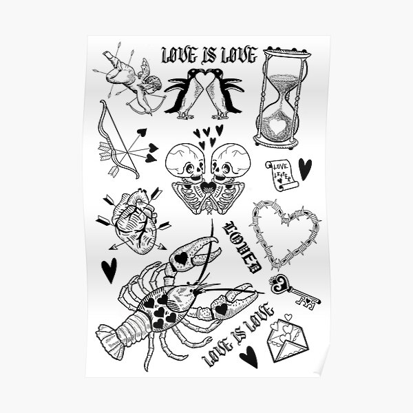 Anti Valentines Tattoo Set Vector Download