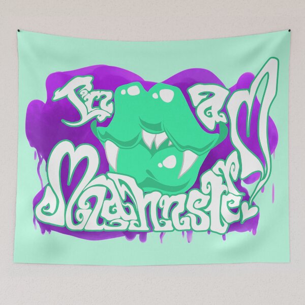 Item preview, I'm a Mwahnster Mint on Purple designed and sold by Broeckchen.