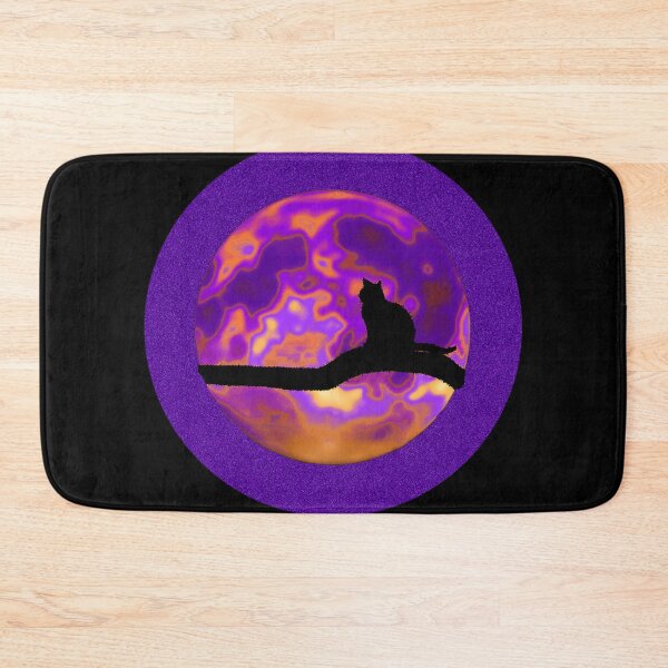 Item preview, Black Cat Purple Moon Planet designed and sold by TLSDesigns.