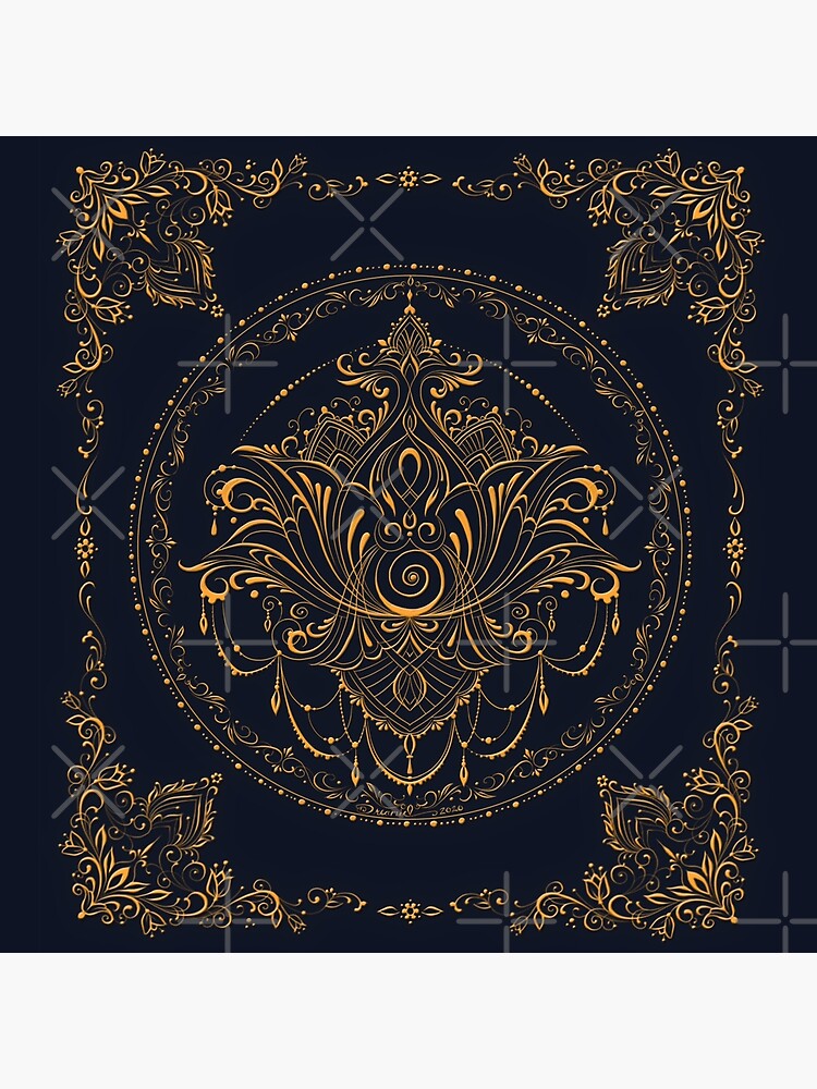 Thumbnail 3 of 3, Throw Pillow, Lotus Goddess in Deep Blue designed and sold by dreamie09.