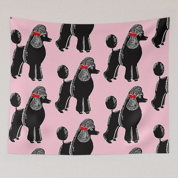 Item preview, Black Standard Poodle with a Red Bow designed and sold by Abigail Davidson.