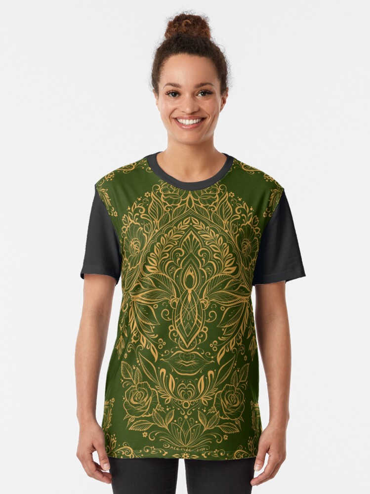 Alternate view of Dreamie's Green Goddess Graphic T-Shirt