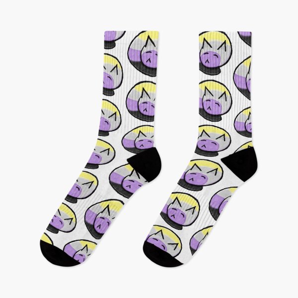 Item preview, Non-Binary Pride Pictoglyph Spiral Sleeping Cat designed and sold by Argent Whiskers.