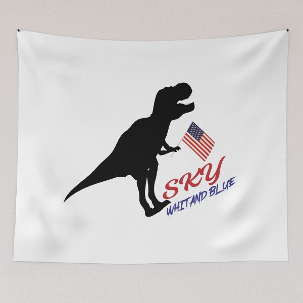 Item preview, Boys 4th of July Shirt - Sky White and Blue - Dinosaur 4th of July T-shirt - Boys or Girls Grey Raglan - Funny Patriotic Shirt designed and sold by Noui Barka.