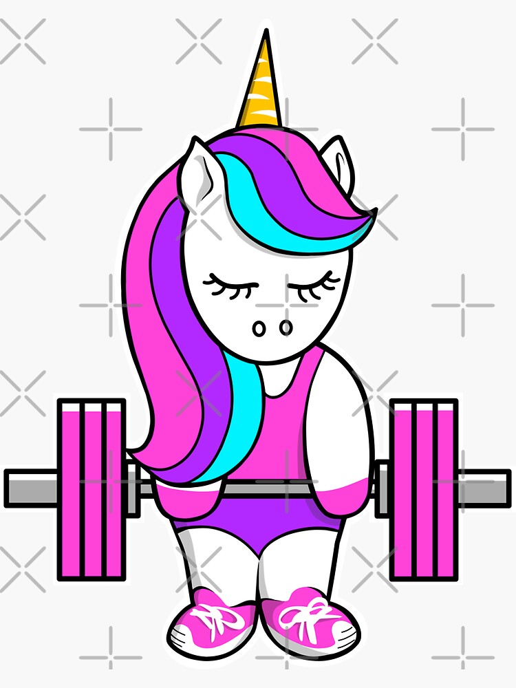 Unicorn Weightlifting, Unicorn Lifting Weights, Funny Gym quote, I'm not a gym  rat I'm a gym unicorn, cute gift Sticker for Sale by orbantimea58