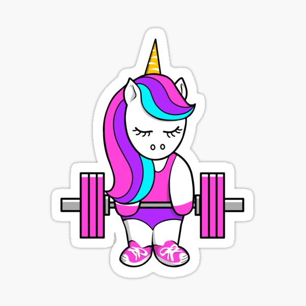 Unicorn Weightlifting Peace Sticker