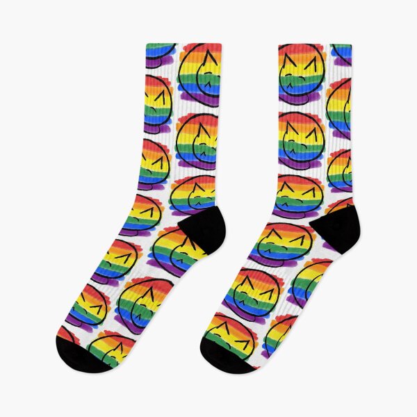 Item preview, Rainbow Pride Pictoglyph Spiral Sleeping Cat designed and sold by Argent Whiskers.