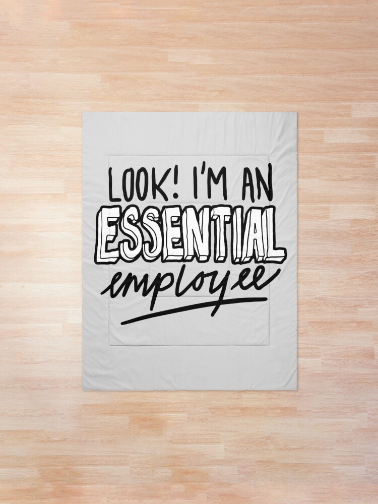 Alternate view of Funny Essential Employee Meme Comforter