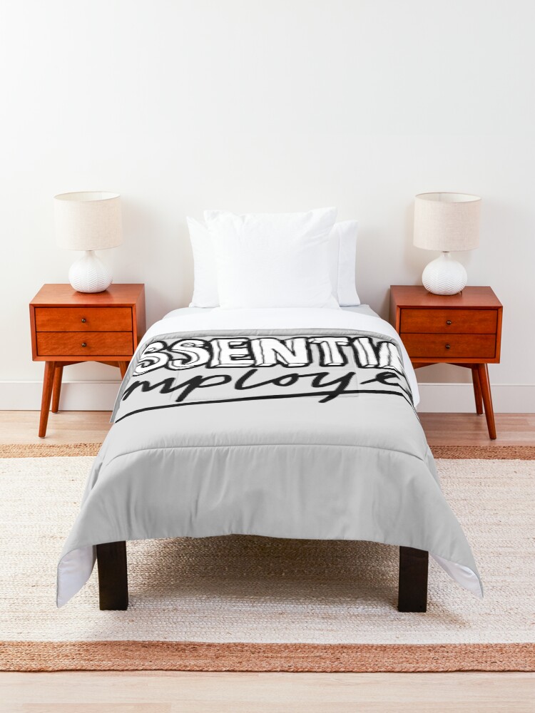 Alternate view of Funny Essential Employee Meme Comforter