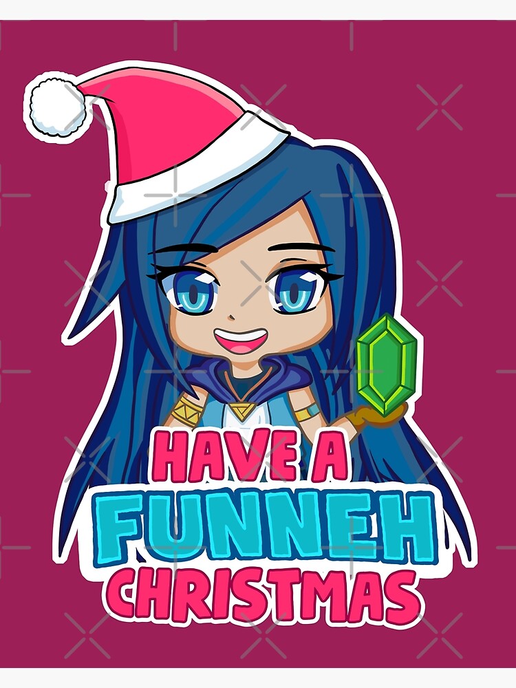 Christmas Hat Funneh Metal Print By Tubers Redbubble - funneh roblox christmas bloxburg