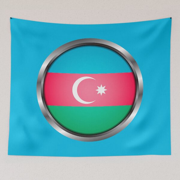Aperçu de l'œuvre Cadre métal drapeau azerbaïdjanais créée et vendue par mattpanta.