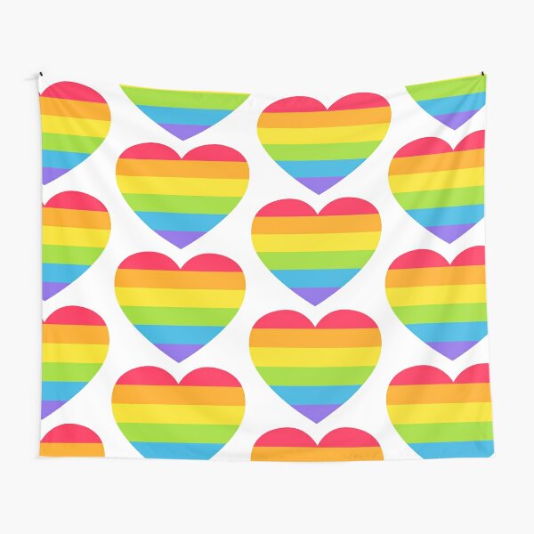 Tela Decorativa Lgbt Bandera De Arcoiris Moderna En Forma De Corazon Colores Pastel Brillantes Orgullo Bisexual Gay Lesbiana Con Juego De Pegatinas Hd De Iresist Redbubble