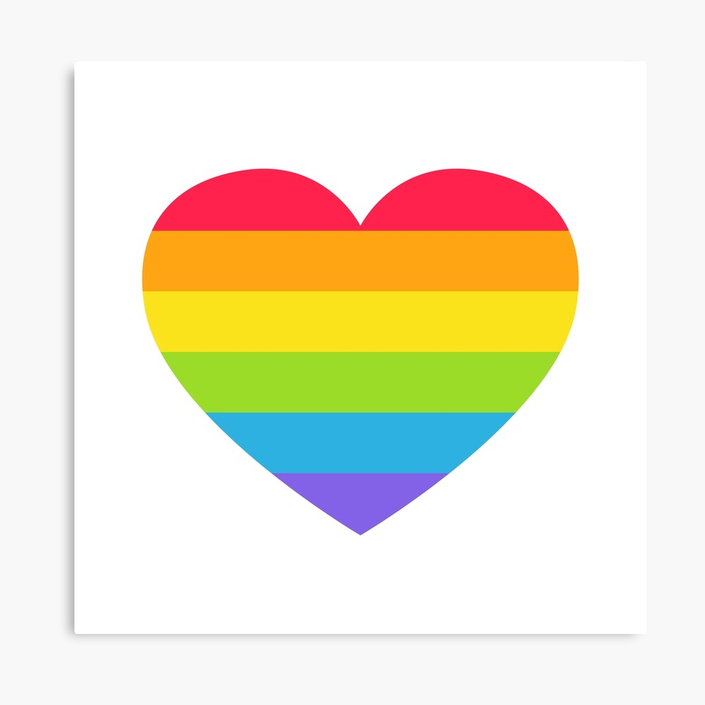 Lgbt Heart Shaped Modern Rainbow Flag Pastel Bright Colors Gay Lesbian Bisexual Pride Set Hd Photographic Print By Iresist Redbubble