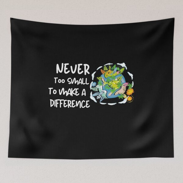 Item preview, Never Too Small Motivational Shirt Planet Earth Gift Greta Climate Change Shirt SOS Help Climate Strike Shirt Nature Future Natural Environment Cute Funny Inspirational Gift Idea designed and sold by EpsilonEridani.