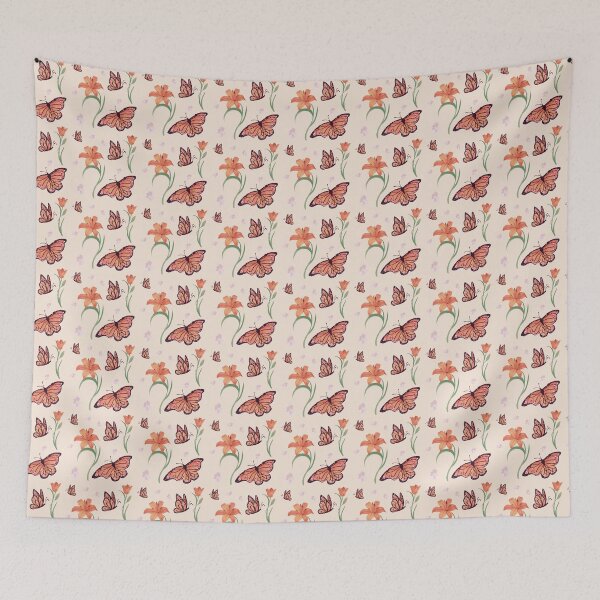 Item preview,  orange butterfly and lilies designed and sold by AlexisEibel-Art.
