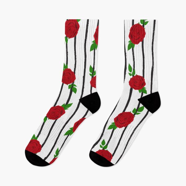 Item preview, Red Roses with Black Vertical Stripes designed and sold by GraphicsbyNel.