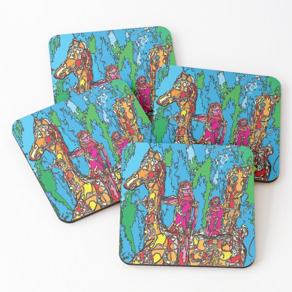Artikelvorschau, GiraffeBack Riding Closeup, TeresaTown bei Redbubble 2020 entworfen und verkauft von Mark Stansberry.