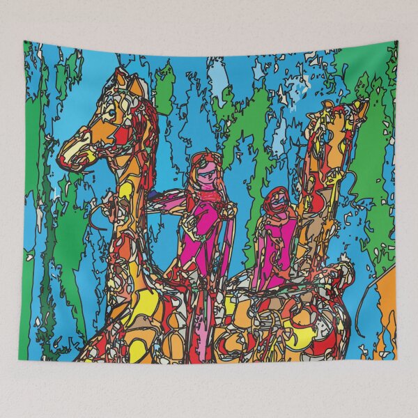 Item preview, GiraffeBack Riding Closeup,TeresaTown at Redbubble 2020 designed and sold by Mark Stansberry.
