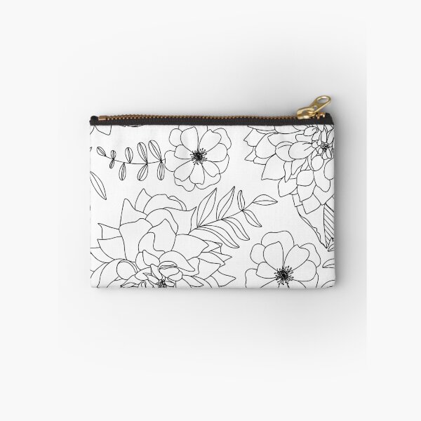 Item preview, Late Summer Dahlia and Hellebore Flowers Modern Floral Print designed and sold by kateholthouser.