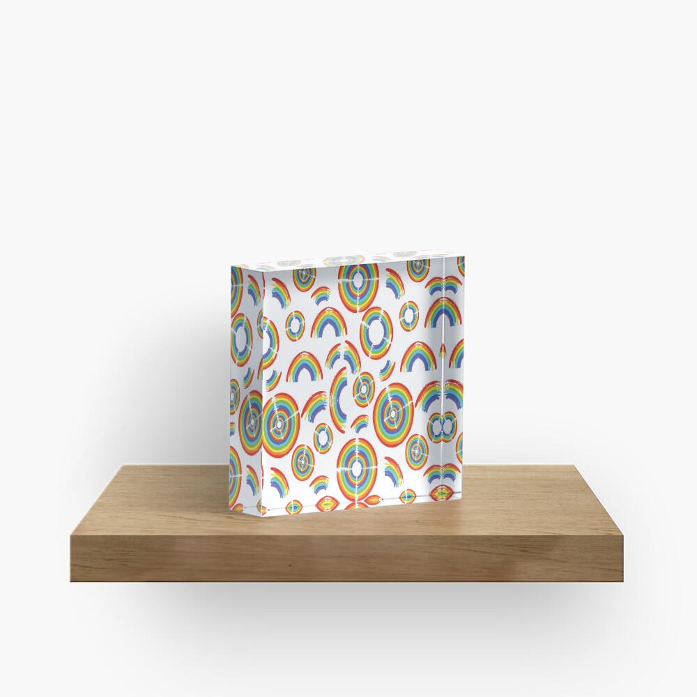 Rainbow Trail Acrylic Block