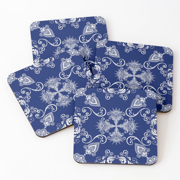 Item preview, Henna,Boho style blue and white pattern decor designed and sold by MariaMarinova.