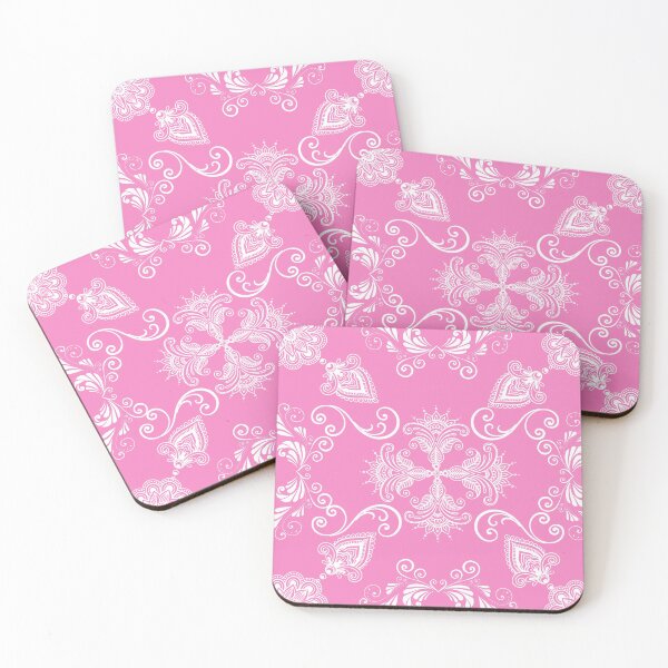 Item preview, Henna,Boho style pink and white pattern decor designed and sold by MariaMarinova.