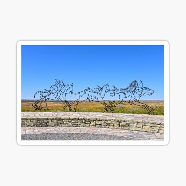 Indian Memorial Sculpture, Little Bighorn Battlefield National Monument, Montana Sticker