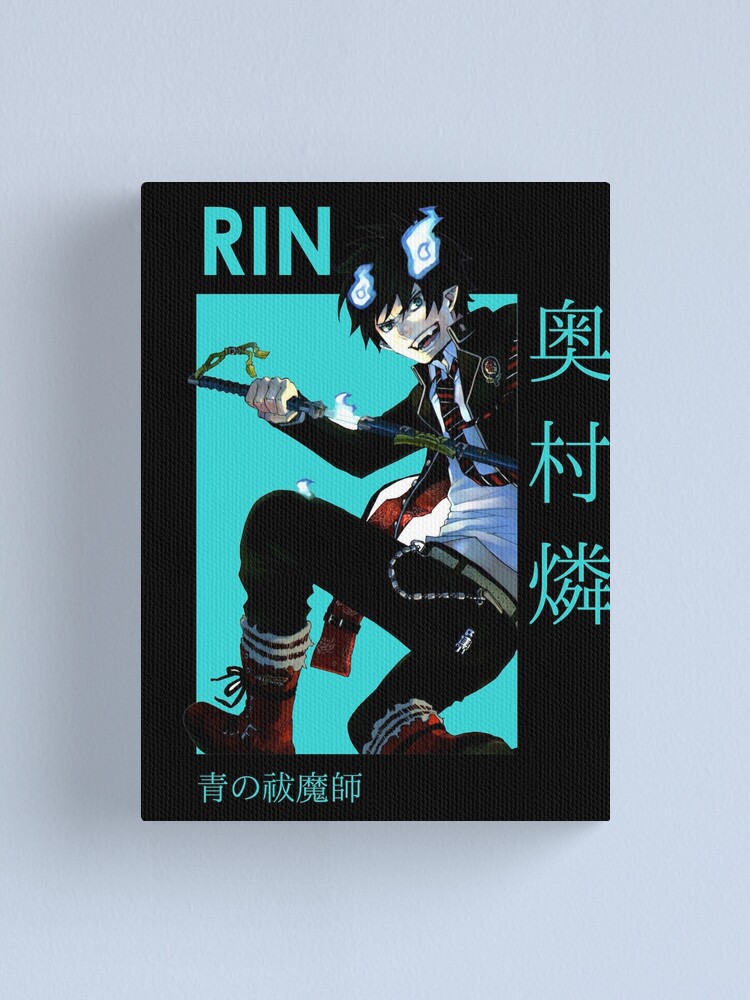 rin okumura blue exorcist card anime canvas print for sale by kino san redbubble