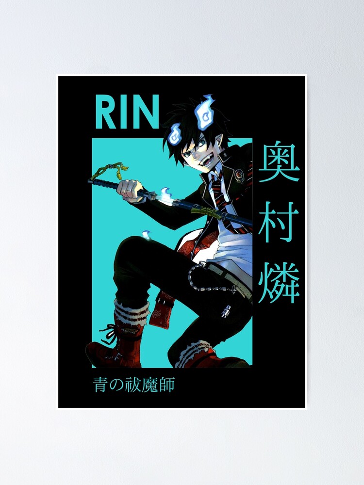 Rin Okumura Blue Exorcist Card Anime Poster By Kino San Redbubble