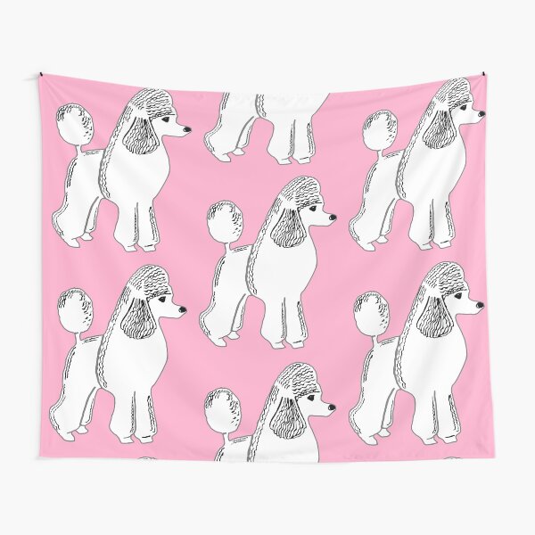 White Standard Poodle Art Tapestry