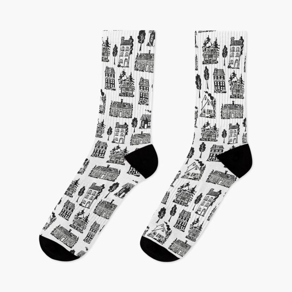 Item preview, Block Printed Houses designed and sold by foxandfables.