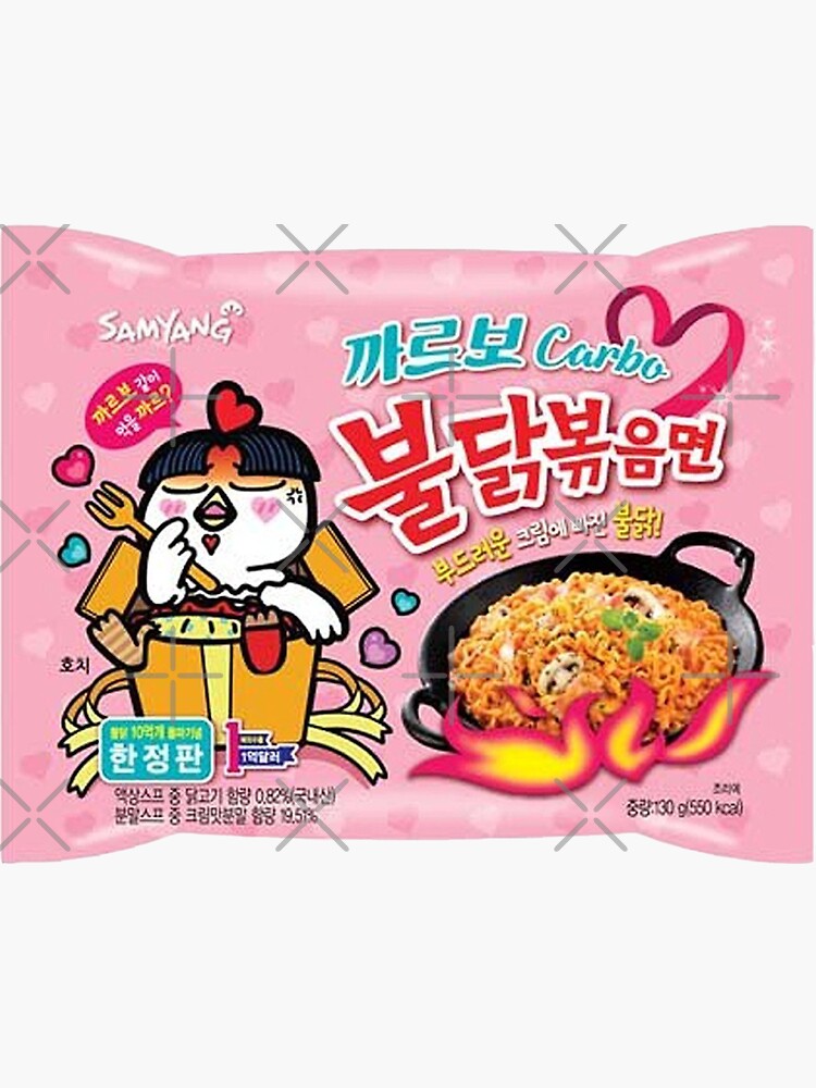 fire-noodles-pink-sticker-for-sale-by-janniechang-redbubble